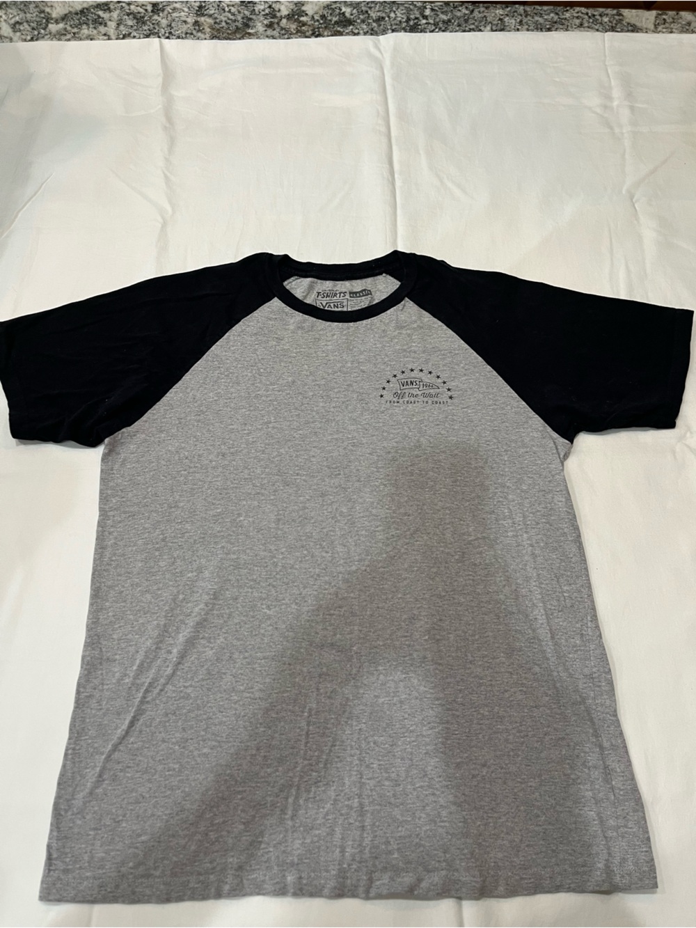 Vans Two-Tone Gray Body Black Raglan Short Sleeve Tee